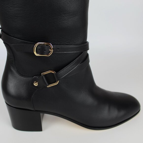 NEW JIMMY CHOO Huxlie 45mm Leather Boots - Work to Weekend - Picture 11 of 16